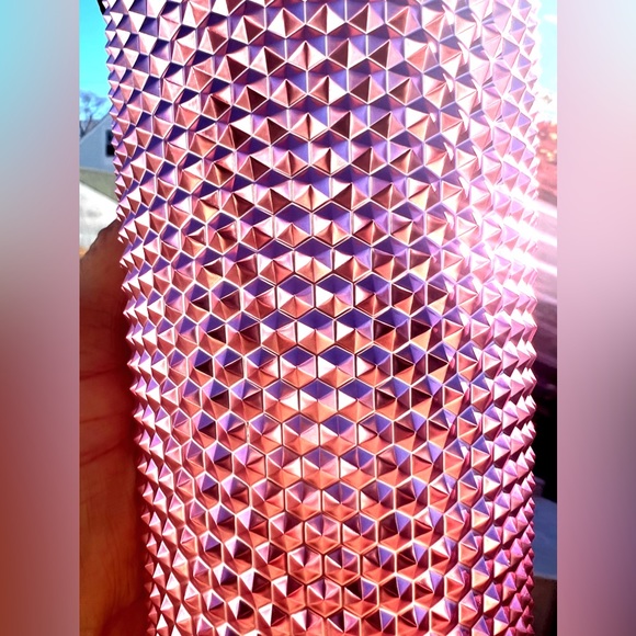 Starbucks Inspired 24oz Metallic Pink Studded Tumbler - Picture 2 of 7